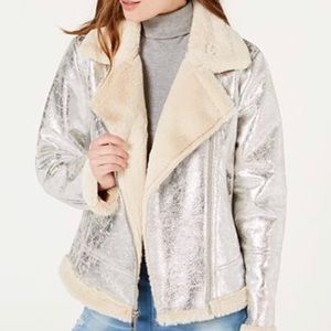 Tommy Hilfiger Faux-Shearling Moto Jacket